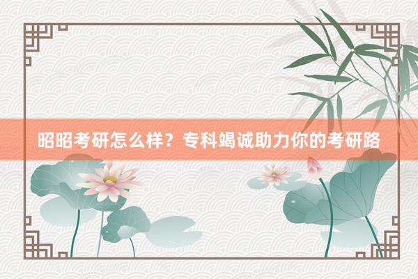 昭昭考研怎么样？专科竭诚助力你的考研路