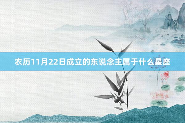 农历11月22日成立的东说念主属于什么星座