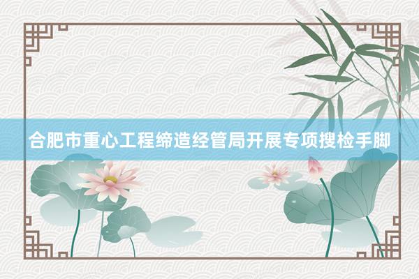 合肥市重心工程缔造经管局开展专项搜检手脚
